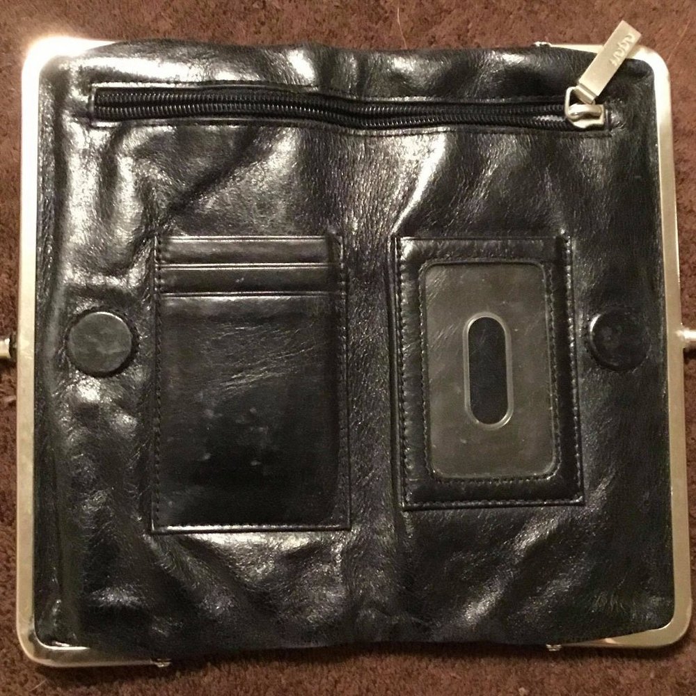 Hobo International Black Leather Folding Wallet